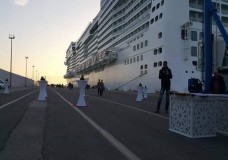 الباخرة العملاقة العابرة للقارات ترسو بميناء طنجة المدينة 